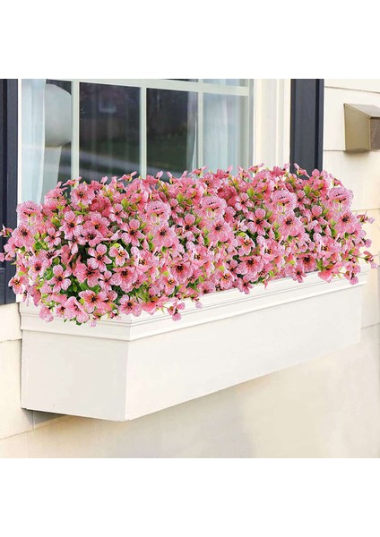 Silhouette 6 Paketler Uv Dalı Sahte Bitkiler Açık Sahte Plastik Çiçekler Bahçe Pencere Kutusu Sundurma Ev Pembe (Yurt Dışından) indirimleri