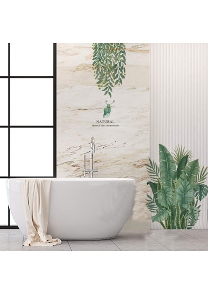 Silhouette Dıy Duvar Sticker, Yeşil Bitki Yaprakları Kaplumbağa Yaprağı Duvar Sticker Oturma Odası Koridor Buzdolabı Için Duvar Dekorasyonu (Yurt Dışından) fırsatları