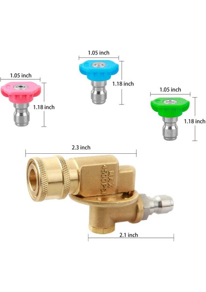 Silhouette Basınçlı Yıkama Aksesuar Seti, Basınçlı Yıkama Nozulu Için 7 Açılı 240 Derece Döner Bağlayıcı, 3 Basınçlı Yıkama Ucu, 14 Inç Hızlı Bağlantı, 4500PSI (Yurt Dışından) modelleri