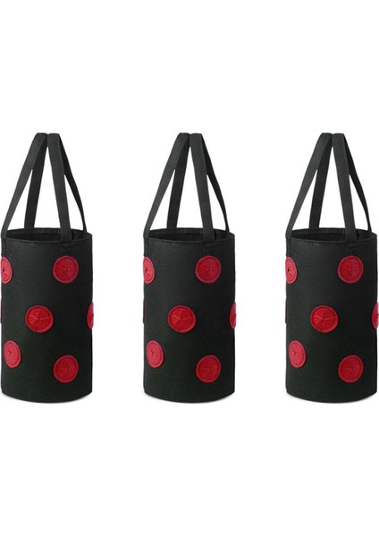 Silhouette 3 Adet Çok Fonksiyonlu 12 Delik Keçe Asılı Domates Yetiştirme Çantası Ekici Sebze Çiçek Bitki Yetiştirme Çantaları Bahçe Saksı, C (Yurt Dışından)