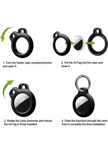Silhouette Airtags Kılıfı Için Koruyucu Kapak Aksesuarı ile Uyumlu 4'lü Paket Silikon Kılıf, Hava Etiketi Anahtarlık (Yurt Dışından) fırsatları