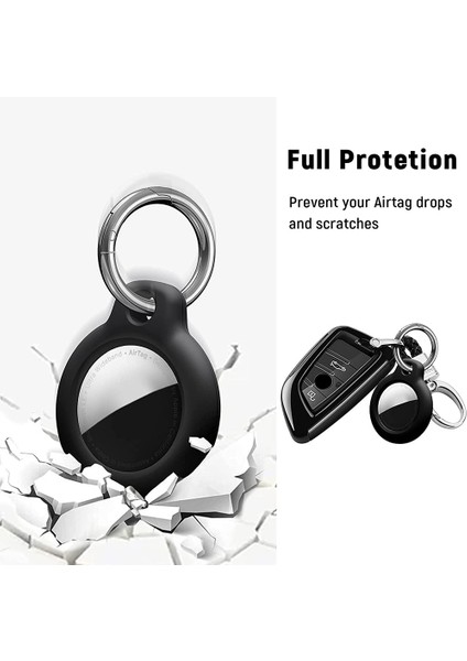 Silhouette Airtags Kılıfı Için Koruyucu Kapak Aksesuarı ile Uyumlu 4'lü Paket Silikon Kılıf, Hava Etiketi Anahtarlık (Yurt Dışından) indirimleri