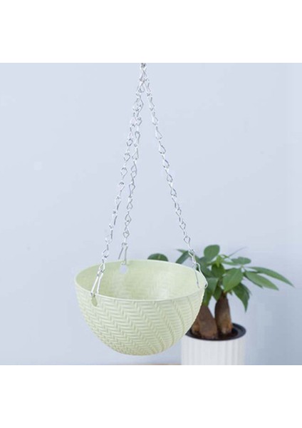 Silhouette Yuvarlak Plastik Asılı Sepet Saksı 16X10 cm Bahçe Tesisi Zincir Ekici Dekorasyon Asılı Saksılar (Yeşil) (Yurt Dışından) fiyatları