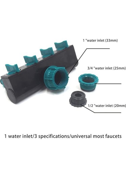 Silhouette 1 Giriş ve 4 Çıkış Yönlendirici Avrupa Standardı Dişli Bahçe Sulama Konektörü Sulama Yönlendirme Vanası (Yurt Dışından) modelleri