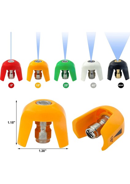 Silhouette SPX3000 Serisi ve Evrensel Basınçlı Yıkama Makineleri Için 5 Paket Hızlı Bağlantılı Basınçlı Yıkama Nozulu Uçları Tabansız (Yurt Dışından) fiyatları