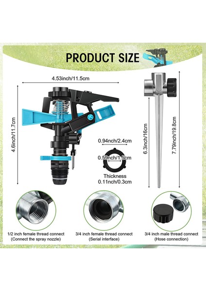Silhouette 34 Inç Hortum Erkek Adaptörlü Titreşimli Darbeli Yağmurlama Çim Sulama Için 360 Derece Ayarlanabilir Titreşimli Yağmurlama (Yurt Dışından) fiyatları