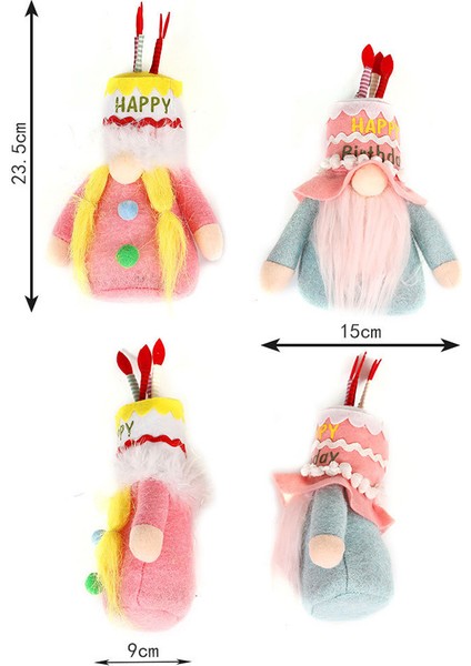 Silhouette 2'li Gnome Yüzsüz Bebek Paketi - Doğum Günün Kutlu Olsun - Dekoratif Bebek - Isveç Tomte - Iskandinav - Doğum Günü Si (Yurt Dışından) fiyatları