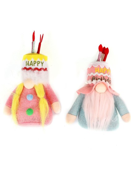 Silhouette 2'li Gnome Yüzsüz Bebek Paketi - Doğum Günün Kutlu Olsun - Dekoratif Bebek - Isveç Tomte - Iskandinav - Doğum Günü Si (Yurt Dışından) modelleri