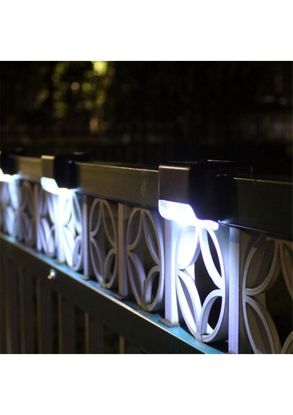 Silhouette 4 Adet LED Güneş Enerjili Merdiven Lambası IP65 Su Geçirmez Açık Bahçe Yolu Yard Veranda Merdiven Adımları Çit Lambaları Güneş Gece Lambası B (Yurt Dışından)