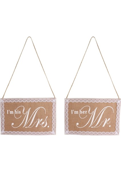 Silhouette Bay ve Bayan Düğün Sandalye Işareti Rustik Çuval Bezi Dantel Sandalye Banner Seti Düğün Parti Malzemeleri Için Dıy Sandalye Dekorasyon (Yurt Dışından)