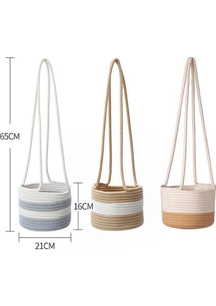 Silhouette 3 Paket Asılı Ekici Dokuma Bitki Sepeti Kapalı 7 Inç Saksı Makrome Bitki Askıları Depolama Organizatör Dekor (Yurt Dışından) fiyatları