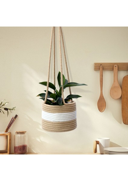 Silhouette 3 Paket Asılı Ekici Dokuma Bitki Sepeti Kapalı 7 Inç Saksı Makrome Bitki Askıları Depolama Organizatör Dekor (Yurt Dışından) indirimleri