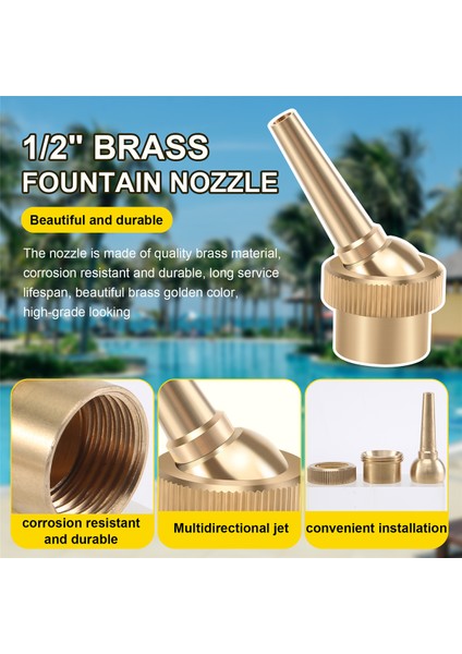 Silhouette 10 Adet 12 Inç DN15 Pirinç Jet Düz Ayarlanabilir Çeşme Suyu Püskürtme Nozulları Havuz Nozulları Bahçe Peyzaj Dekorasyon Çeşme Ekipmanları (Yurt Dışından) fırsatları