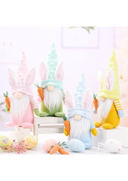 Silhouette 4 Adet Paskalya Tavşanı Havuç Gnome Dekorasyon Bebek Peluş Cüce Ev Partisi Süslemeleri Paskalya Dekor (Yurt Dışından) indirimleri