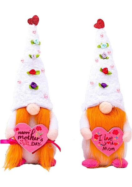 Silhouette Anneler Günün Kutlu Olsun Gnome Peluş Süslemeler, Aşk Kalp Aşk Anne Temalı El Yapımı Dekorasyon Süsleri (Yurt Dışından)