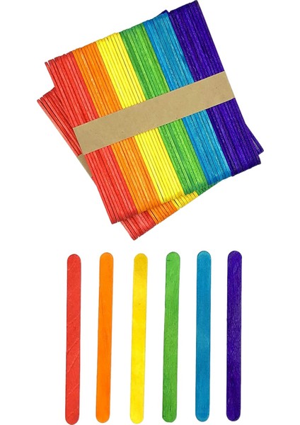 Silhouette Mini Renkli ve Doğal Ahşap Etiketleme Bitkileri ve Bitki Bahçesi Dıy Renkli Dondurma Çubukları (Renkli) 550 Adet (Yurt Dışından)