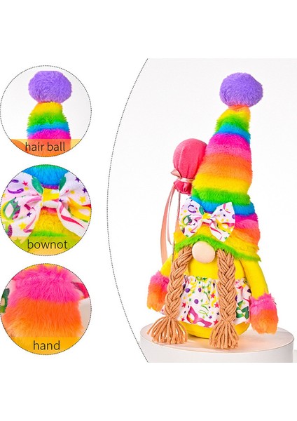 Silhouette Rainbow Gnome Yüzü Olmayan Bebek Seti - Doğum Günün Kutlu Olsun - Dekoratif Bebek - Isveç Tomte - Iskandinav - - Ev Dekorasyonu (Yurt Dışından)