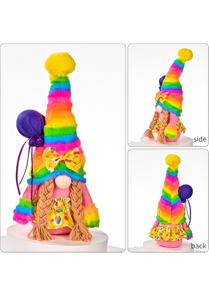 Silhouette Rainbow Gnome Yüzü Olmayan Bebek Seti - Doğum Günün Kutlu Olsun - Dekoratif Bebek - Isveç Tomte - Iskandinav - - Ev Dekorasyonu (Yurt Dışından)