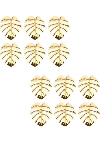 Silhouette 12 Adettakım Peçete Halkaları Seti Yapraklar Peçete Halkası Tutucular Dekoratif Peçete Toka Düğün Parti Yemeği Masa Dekorasyon-A (Yurt Dışından)