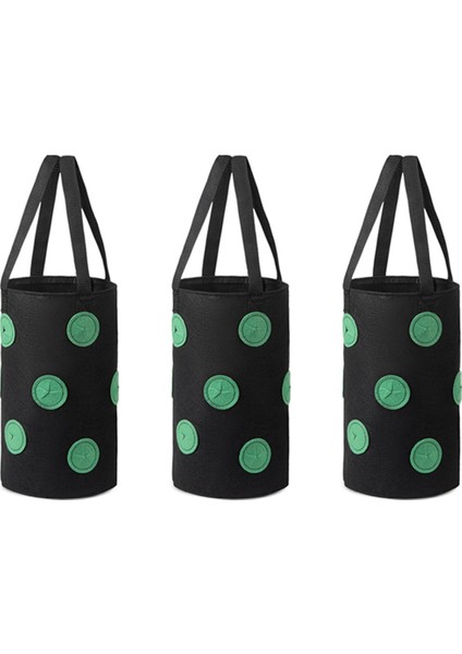 Silhouette 3 Adet Çok Fonksiyonlu 12 Delik Keçe Asılı Domates Yetiştirme Çantası Ekici Sebze Çiçek Bitki Yetiştirme Çantaları Bahçe Saksı, D (Yurt Dışından)