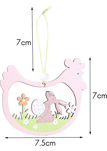 Silhouette 2 Adet Paskalya Hollow Tavuk Şekilli Kolye Ahşap El Sanatları Etiketleri Tavşan Asılı Süsleme Keler Parti Süslemeleri Için , D (Yurt Dışından) fırsatları