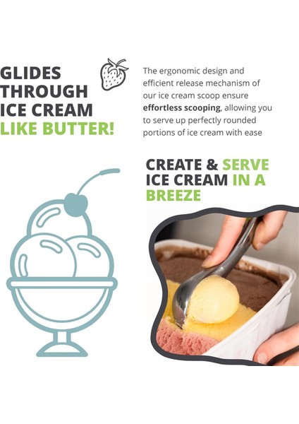 Silhouette Paslanmaz Çelik Dondurma Kaşığı - Zahmetsiz Porsiyonlama Için Rahat Sap - Katı Dondurma, Falafel Için Mükemmel (Yurt Dışından) fiyatları