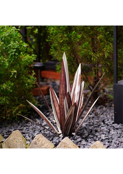 Silhouette Büyük Tekila Rustik Heykel, Açık Veranda Yard Için Rustik Metal Agave Bitkiler, Ev Dekorasyonu El Boyalı Metal Agave, E (Yurt Dışından)