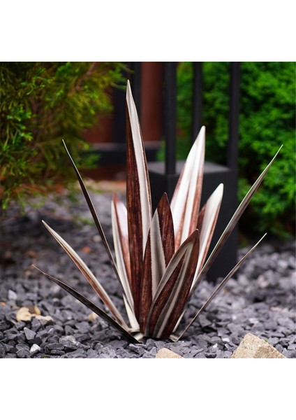 Silhouette Büyük Tekila Rustik Heykel, Açık Veranda Yard Için Rustik Metal Agave Bitkiler, Ev Dekorasyonu El Boyalı Metal Agave, E (Yurt Dışından)