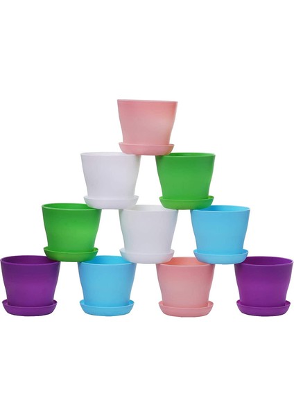 Silhouette 10 Adet Plastik Kapalı Çiçek Bitki Saksıları, Mini Çiçek Fideleri Fidanlık Saksısıekicisaksı Palet ile (Yurt Dışından)