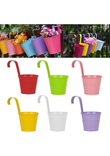 Silhouette Pencereler, Duvarlar, Çitler ve Balkonlar Için Çıkarılabilir Kancalı ve Drenaj Delikli 10'lu Metal Asılı Saksı Seti (Yurt Dışından) modelleri