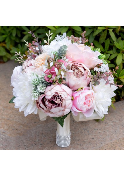 Silhouette Yapay Şakayık Gül Gelin Tutan Çiçekler Itiraf Buketi, Çiçekçi Kız Buketi (Yurt Dışından) modelleri