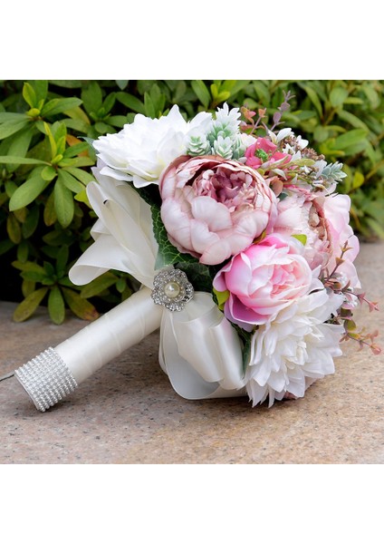 Silhouette Yapay Şakayık Gül Gelin Tutan Çiçekler Itiraf Buketi, Çiçekçi Kız Buketi (Yurt Dışından) fırsatları