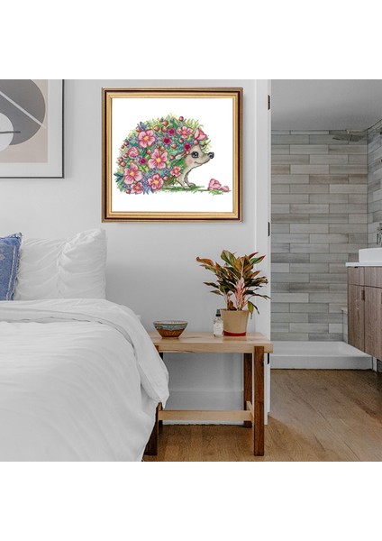 Silhouette Yetişkinler Için Başlangıç Çocukları Için Damgalı Kitler 11CT Dıy Nakış Iğne Seti - Güzel Kirpi 38X27CM (Yurt Dışından) modelleri