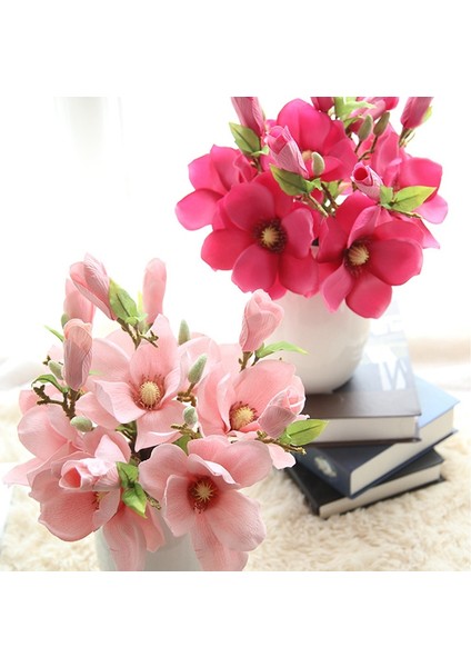 Silhouette Gül Kırmızı Düğün Dekorasyonu Ipek Çiçek Orkide Manolya Düğün Ev Dekorasyonu Için (Yurt Dışından) modelleri