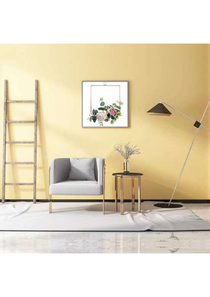 Silhouette Çiçek Çember Çelenk Garland Yapay Gül Çiçek Metal Halka Çember Çelenk Düğün Kreş Duvar Dekor Için, Kare (Yurt Dışından)