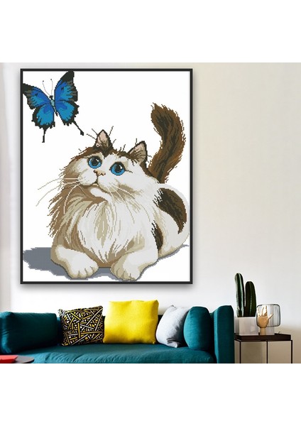 Silhouette Sayılan Kitler Damgalı - Dikiş Deseni 14CT Kumaş Nakış Iğne Seti (Kedi ve Kelebek) (Yurt Dışından) fiyatları