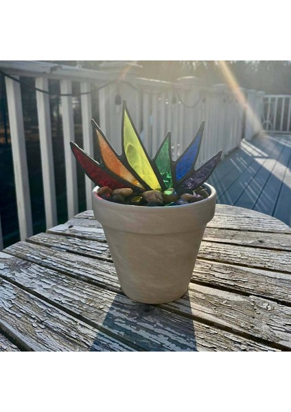 Silhouette Aloe Saksı Bitki Dekorasyon Bahçe Dıy Süsler Agave Tekila Rustik Heykel Bahçe Yard Sanat Figürleri-B (Yurt Dışından) indirimleri