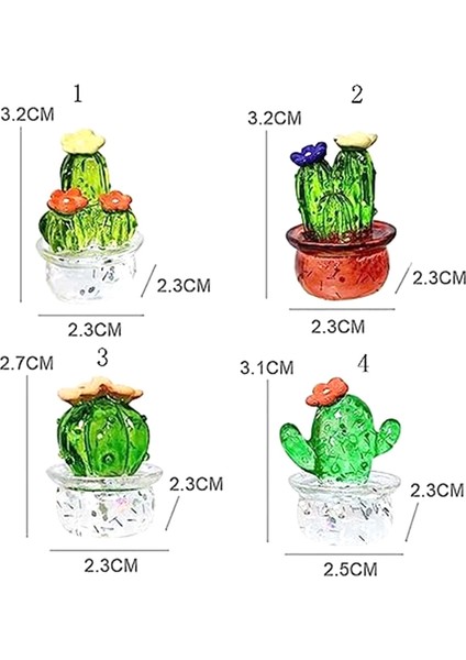 Silhouette Kaktüs Figürleri Cam Minyatür Kaktüs Simülasyon Bitkiler Figürler Süsler Masaüstü Zanaat Ev Dekor (Yurt Dışından) fiyatları