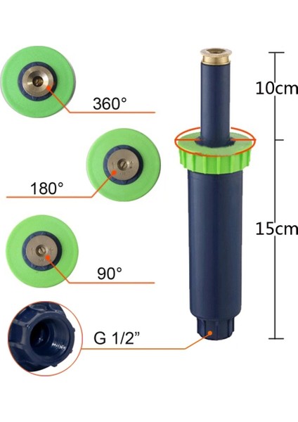 Silhouette Ayarlanabilir Yukarı Sprinkler 12 Inç Dişi Dişli Otomatik Geri Çekilebilir Çim Sulama Yağmurlama Sistemi -A (Yurt Dışından) indirimleri