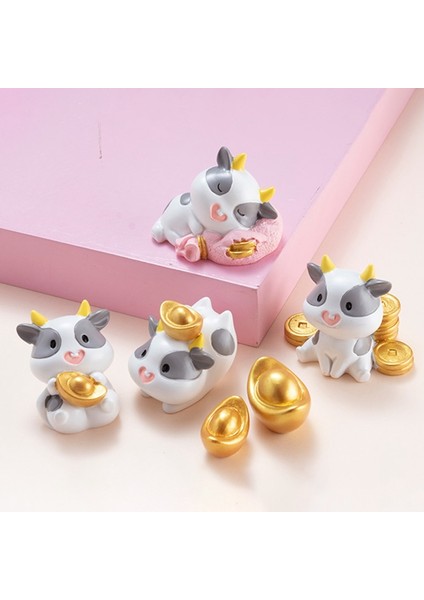 Silhouette 7 Adet Sevimli Mini Inek Külçe Modeli Heykelcik Süs Servet Şans Ev Masaüstü Dekor Koleksiyon (Yurt Dışından) modelleri