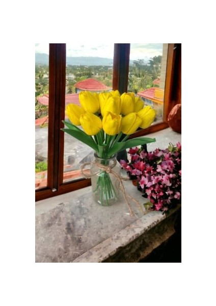 Yapay Islak Sarı Lale Demeti 16 'li