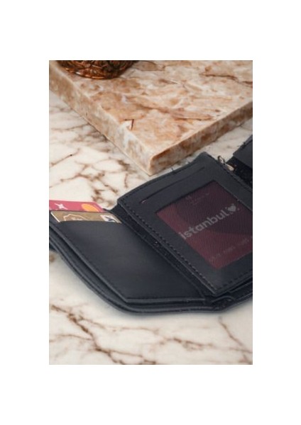 Kadın Yumuşak Derili Çıtçıtlı ve Fermuarlı Şık Siyah Cüzdan Kartlık Aksesuar modelleri