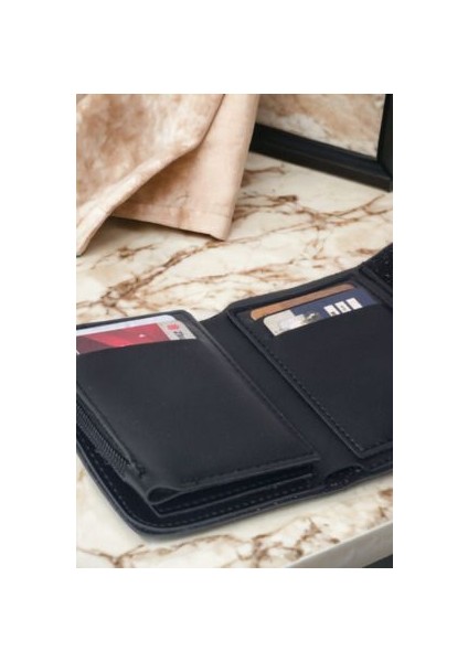 Kadın Yumuşak Derili Çıtçıtlı ve Fermuarlı Şık Siyah Cüzdan Kartlık Aksesuar indirimleri