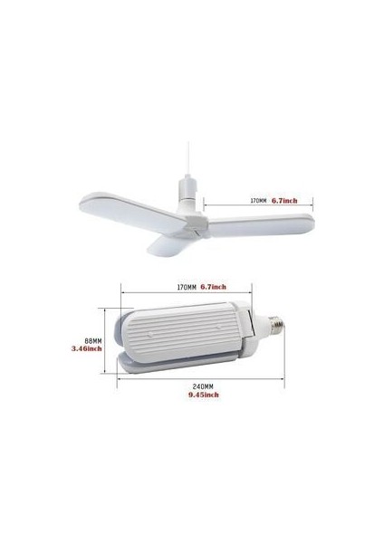Pervane Ampul 40-45W Yeni Nesil Beyaz LED Ampul 3 Modlu Ultra Güçlü 5.000 Lumens Pro Beyaz Işık fırsatları