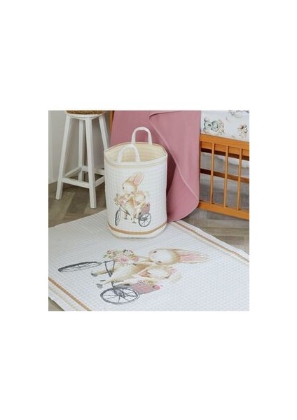 Organik Pamuk Çocuk Oyun Matı - Bisikletli Tavşan Temalı - 120 x 150 cm modelleri