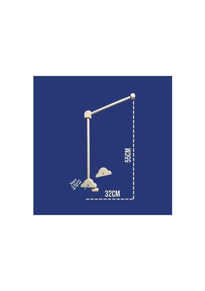 Ahşap Beşik Dönence Asma Aparatı Bulut Figürlü Doğal 55X32 cm