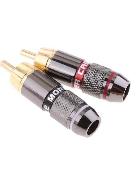 Rca Erkek Konnektör 6.5 mm Kablo Bağlama Adaptörü Altın Kaplamalı Erkek Fiş Ses Video Kablo Konnektörü Lehimsiz Adaptör 2 Adet Bakır Rca Fono Erkek Fiş Konnektörü Ses Adaptörü Ses Fiş Terminali Av