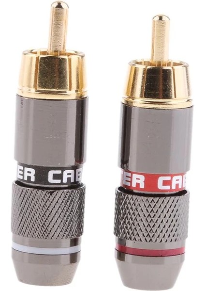 Rca Erkek Konnektör 6.5 mm Kablo Bağlama Adaptörü Altın Kaplamalı Erkek Fiş Ses Video Kablo Konnektörü Lehimsiz Adaptör 2 Adet Bakır Rca Fono Erkek Fiş Konnektörü Ses Adaptörü Ses Fiş Terminali Av