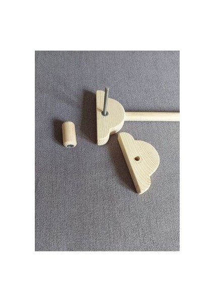 Ahşap Beşik Dönence Asma Aparatı Bulut Figürlü Doğal 55X32 cm indirimleri