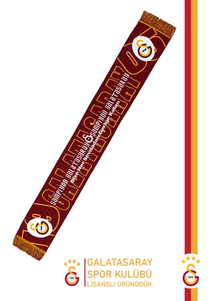 Lisanslı Akrilik Şampiyon Galatasaray Atkı Hediyelik Ahşap Kutulu